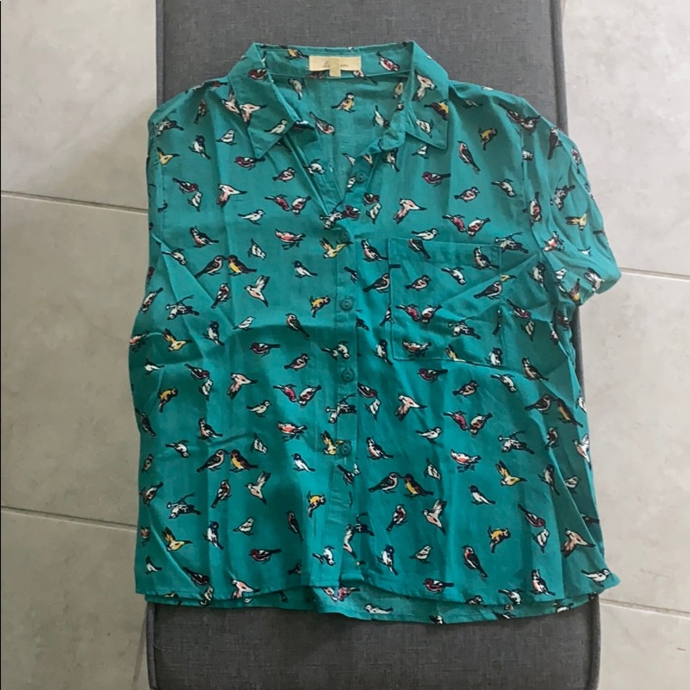 Crop top bird pattern